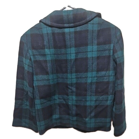 Pendleton Wool Blazer Jacket Tartan Plaid Blue Green Button Up Womens 10 USA - Picture 4 of 7